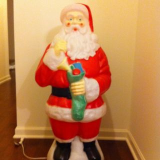  41 Tall Santa w Stocking Christmas Blow Mold Yard Light Empire