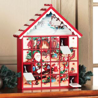 Hand Painted Christmas Holiday Advent Calendar Decoration Santas Toy