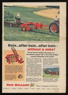 1955 new holland compact 66 twine tie pto baler ad