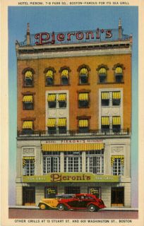 Boston Massachusetts MA 1940s Hotel Pieronis Sea Grill Vintage Linen