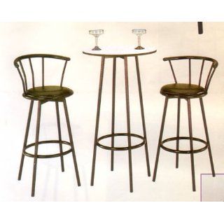 BEAUTIFUL 41H BAR TABLE W. TWO 29H SWIVEL STOOLS
