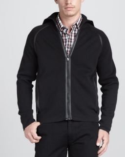  jacket available in black $ 695 00 zegna sport monochrome leather trim