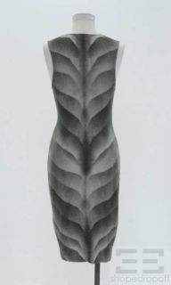 Helmut Lang Grey Print Jersey Sleeveless Cowl Neck Dress Size P