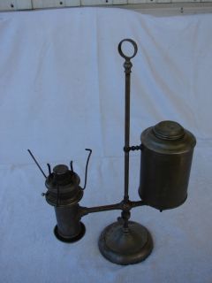 THE ROCHESTER LARGE BRASS SINGLE ARM STUDENT LAMP ANTIQUE ORIGINAL