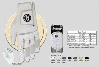 HJ Gripper Full Length Mens Right Small White Golf Glove New