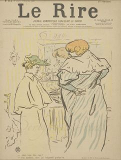 Original Toulouse Lautrec Linen Backed 1897 Lithograph Print Le Rire