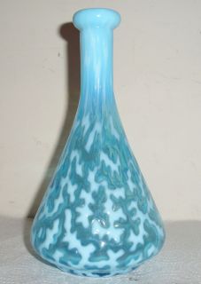 Hobbs Blue Coral Pattern with Polished Pontil Barber Bottle