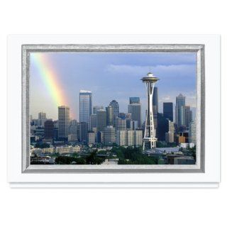 Seattle Skyline Holiday Card   25 Premium Greeting Cards