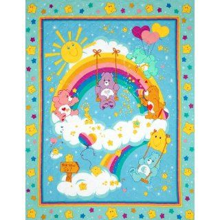 44 Wide Care Bears Double Sided Quilted Panel Fabric By