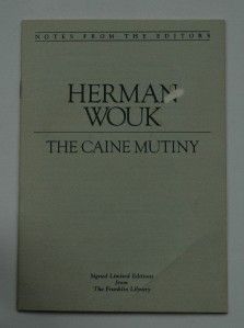 signed franklin library herman wouk the caine mutiny
