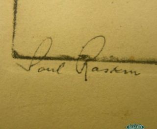 Saul Raskin Dr Theodor Herzl Portrait Etching Signed