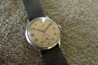 Mens Vintage Watch Heyworth Automatic Military Strap WWII Incabloc
