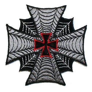 Maltese iron Cross Spiderweb Embroidered iron on