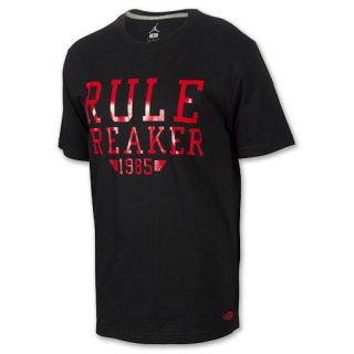 Mens Jordan Rule Breaker Tee Shirt Black/Gym Red