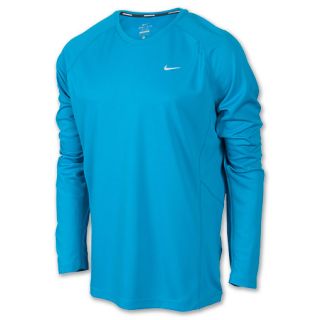 Mens Nike Miler Running Shirt Neon Turquoise