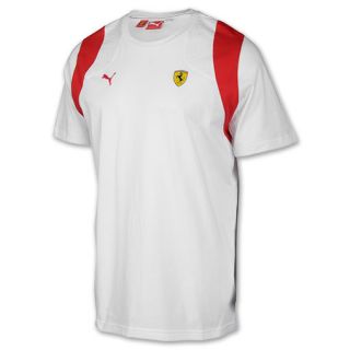 Puma Ferrari Short Sleeve Mens Tee White/Red
