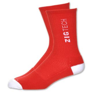 Reebok ZigTech Basketball Crew Socks Red/White