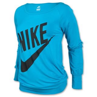 Womens Nike Logo Sweatshirt Blue Glow/Black