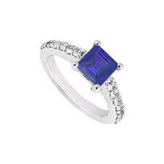 Unique Jewelry UBJ1352AW14DS Sapphire and Diamond Engagement Ring  14K