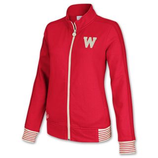adidas Wisconsin Badgers NCAA Fleece Womens Track Jacket
