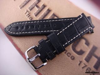 Hirsch Knight 20mm Black Alligator Grain Watch Strap
