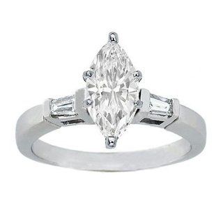 .50 Ct Marquise Diamond Ring with Side Stones Jewelry