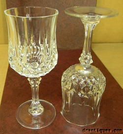 Vintage Set of 6 Crystal Stemware Pattern Glass Wine