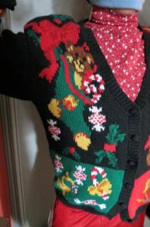 Patchwork Hodge Podge of Icons Ugly Christmas Sweater Jumper Mens