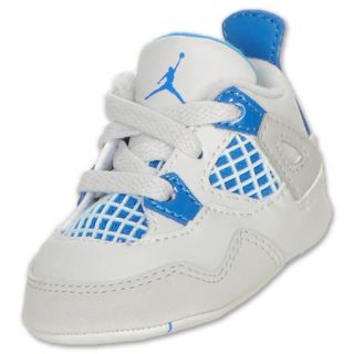 Jordan Retro 4 Crib Shoes White/Military Blue