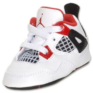 Jordan Retro 4 Crib Shoes White/Varsity Red/Black