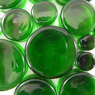 Solid Green Color Double Flare Handmade Glass Plugs   2 (51mm)   Sold