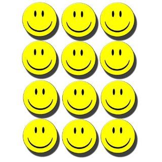 Set of 12 Smiley Happy Face Clean   Buttons Pinbacks