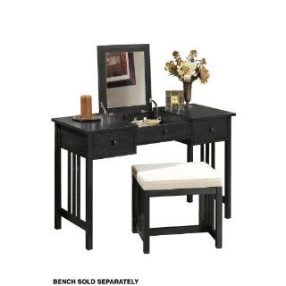 Mission style Vanity With Mirrored Storage Compartment, 2
