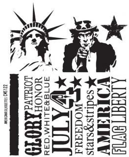 Tim Holtz Cling Rubber Stamp CMS122 Americana Silhouettes New Spring