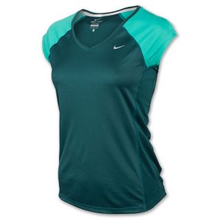 Womens Nike Miler V Neck Shirt Dark Atomic Teal