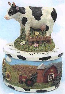 holstein cow ceramic kitchen timer moo this black and white cow is
