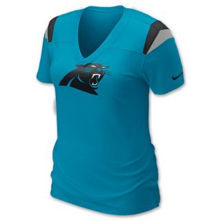 Nike NFL Carolina Panthers Womens V Neck Tee Shirt