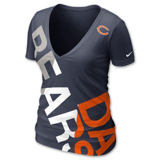 Nike NFL Chicago Bears Off Kilter Womens V Neck Tee Shirt