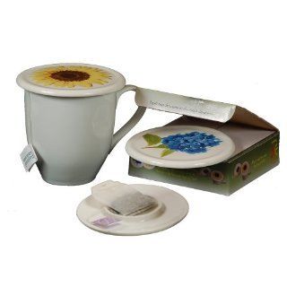 Tea Cup Cover and Mug Lid with Tea Bag Caddy Kitchen