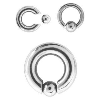 Big Gauge 316L Surgical Steel Captive Bead Rings with EZ Pop Out Ball