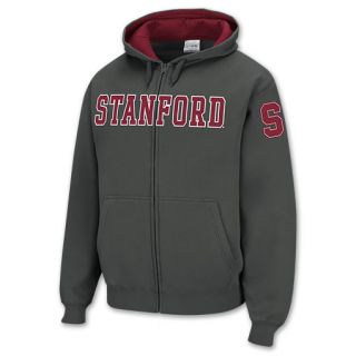 Stanford Cardinals Mens Full Zip Hoodie Charcoal