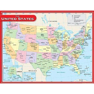 Teacher Created Resources US Map Chart, Multi Color (7657