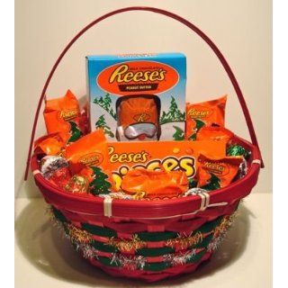 Reesess Peanut Butter Trees Christmas Candy Gift Basket 