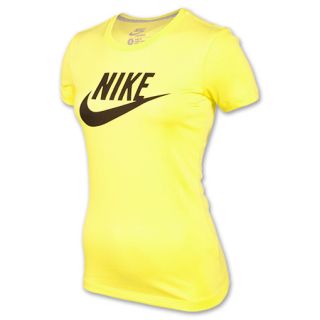 Womens Nike Logo T Shirt Electric Yellow/Dark Grey
