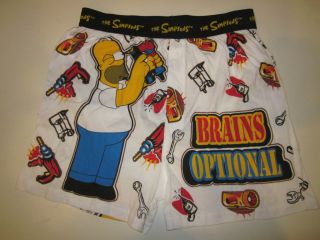 NWOT HOMER SIMPSON Mens funny comfy cotton boxer shorts sleepwear M W