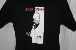 Simpsons Homer w Remote Black T Shirt Sopranos M