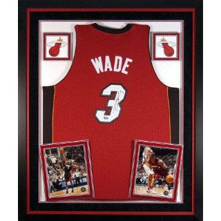 Dwyane Wade Miami Heat Deluxe Framed Autographed Red