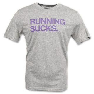Nike Running Sucks Mens Tee Shirt Grey Heather