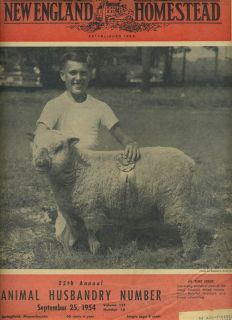 New England Homestead Newspaper Animal Husbandry Number 1954