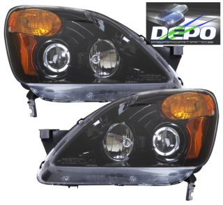 Honda CRV 02 04 Black Projector Headlights   DEPO